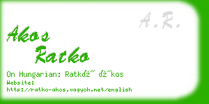 akos ratko business card